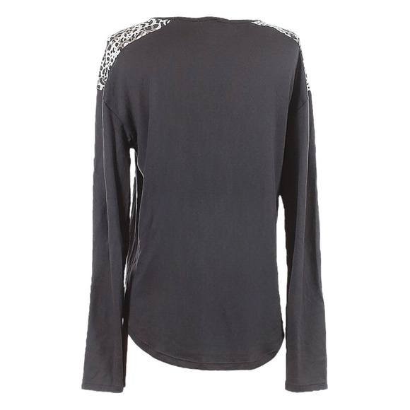 🌺 Christian Siriano Lightweight Comfy Long Sleeve Top S Animal Print Gray - Picture 3 of 9